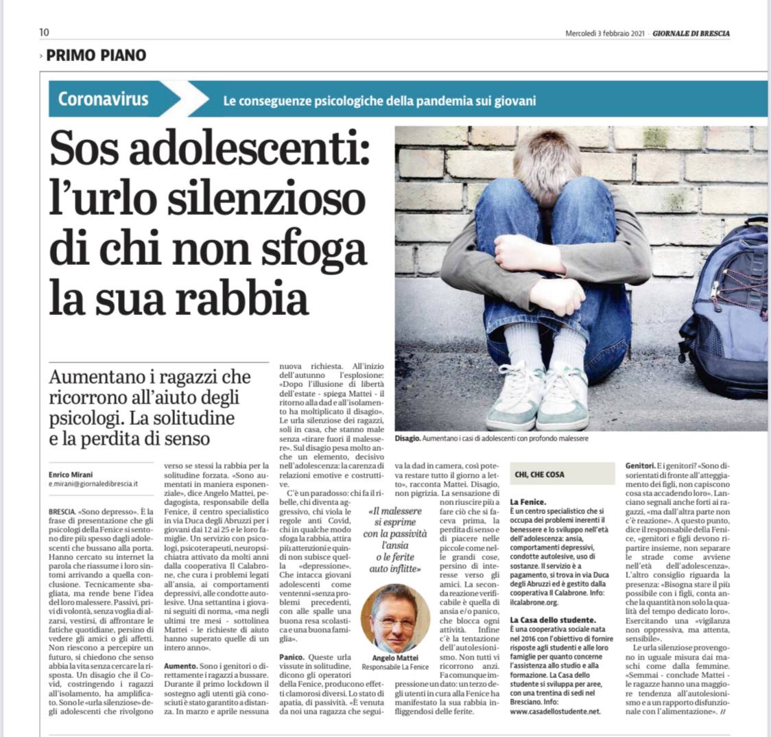 SOS adolescenti, l'urlo silenzioso di chi non sfoga la sua rabbia - Giornale di Brescia