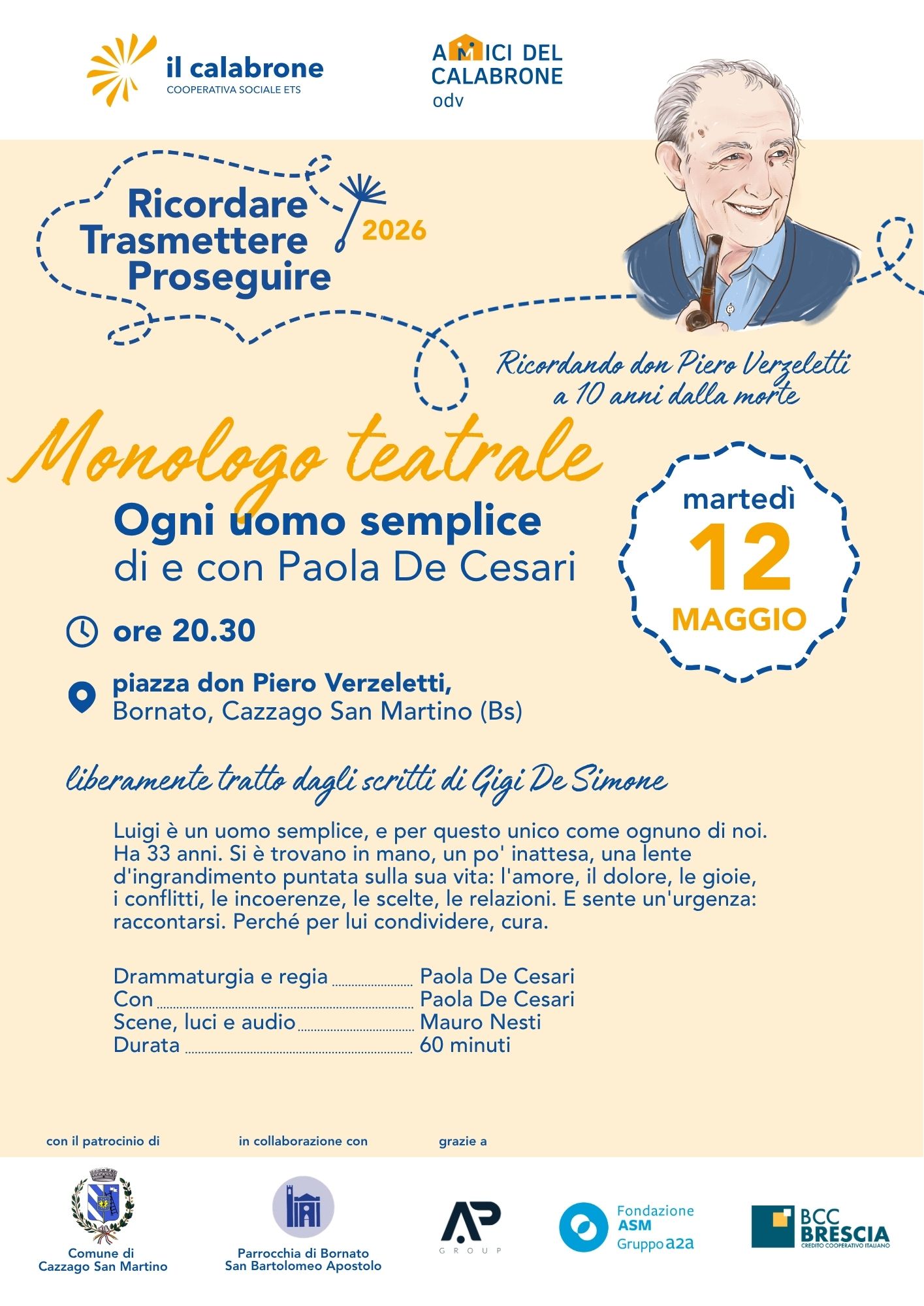 Monologo Teatrale Ogni uomo semplice di e con Paola De Cesari