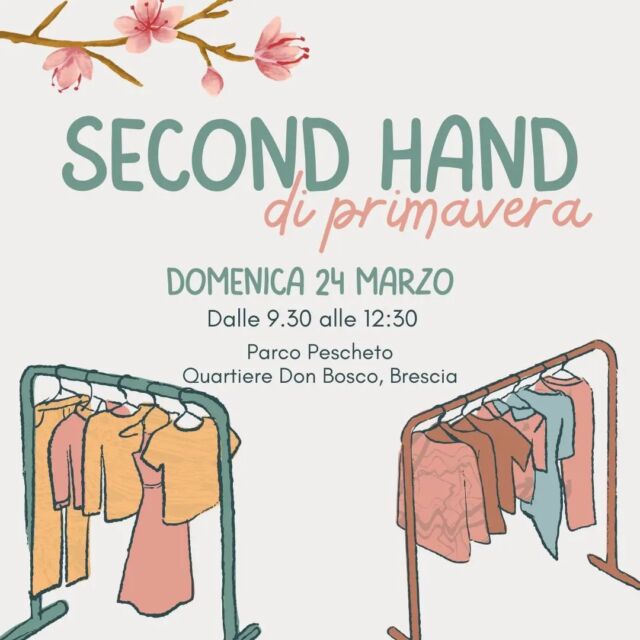 🌷🌼☀️ Ci saremo anche noi al SecondHand di primavera! 

Una domenica mattina dedicata al riuso e alla sostenibilità, tra mercatini vintage, swap party, laboratori creativi, ortaggi biologici e giochi in legno per grandi e piccini.

📅 Domenica 24 marzo
🕒 Dalle 9.30 alle 12.30
📌 Parco Pescheto, quartiere Don Bosco

Per maggiori informazioni scorri il post
