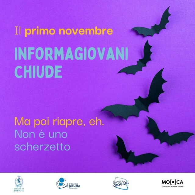Venerdì 1 novembre siamo chiusi.

Ci rivediamo lunedì!